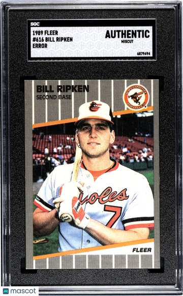 1989 Fleer Bill Ripken #616 Error SGC A