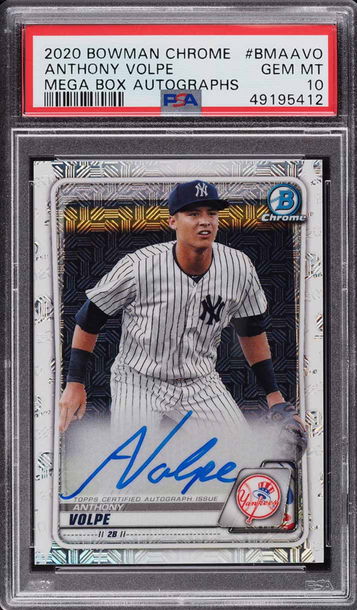 2020 Bowman Chrome Anthony Volpe Mega Box Auto RC PSA 10