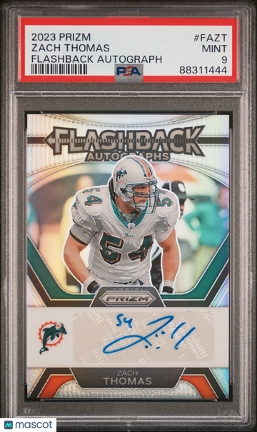 2023 Panini Prizm Flashback Autographs Auto Zach Thomas #FAZT /100 PSA 9