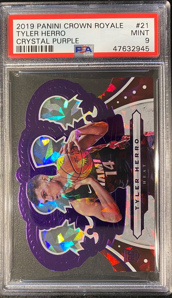 2019 Crown Royale Tyler Herro Purple Crystals #’d 7 / 25 PSA 9 Mint 