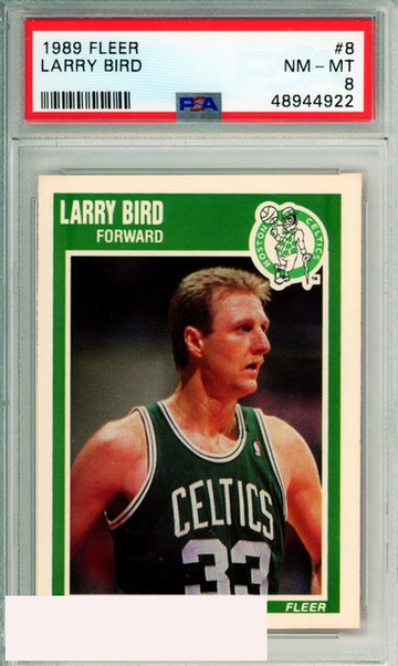 1989 FLEER LARRY BIRD #8 BOSTON CELTICS HOF PSA NM-MT 8