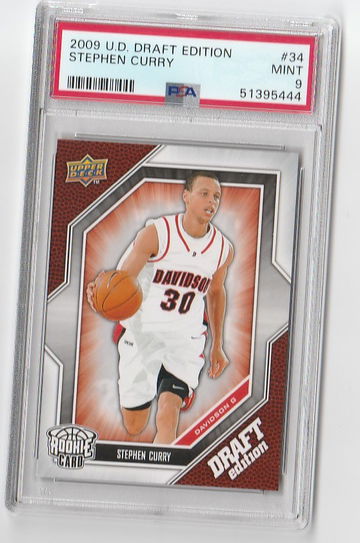 PSA 9 MINT 2009 UPPER DECK DRAFT EDITION STEPHEN CURRY RC CARD IS #34