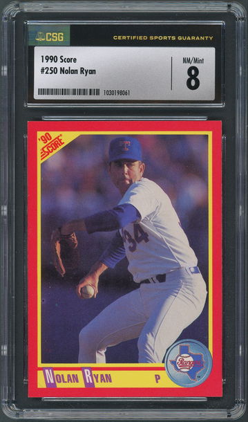 1990 Score Nolan Ryan #250 CSG NM/Mint 8 - Texas Rangers