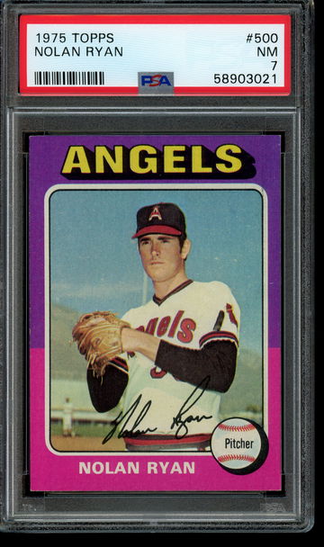 1975 TOPPS #500 NOLAN RYAN PSA NM 7