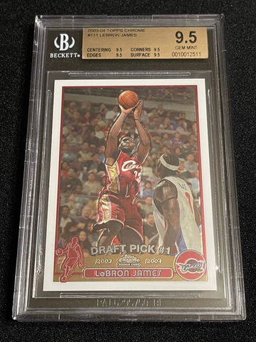 Lebron James 2003-04 Topps Chrome Rookie RC #111 BGS 9.5 Gem Mint ALL 9.5 SUBS