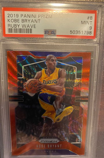 🔥2019 Prizm #8 Kobe Bryant Ruby Red Wave Prizm PSA 9 Mint