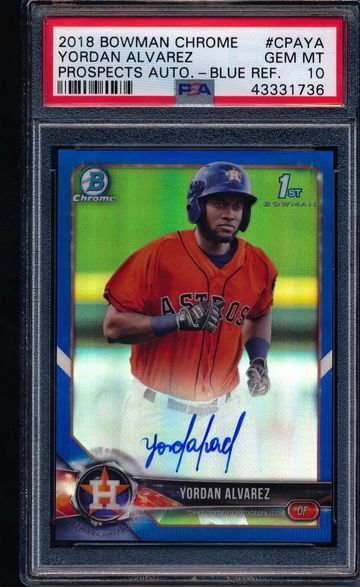 Yordan Alvarez 2018 Bowman Chrome Blue Auto RC /150
