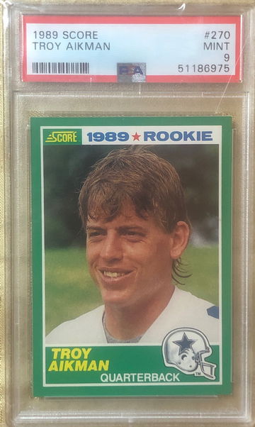 1989 Score Troy Aikman Rookie Card PSA 9 Mint 