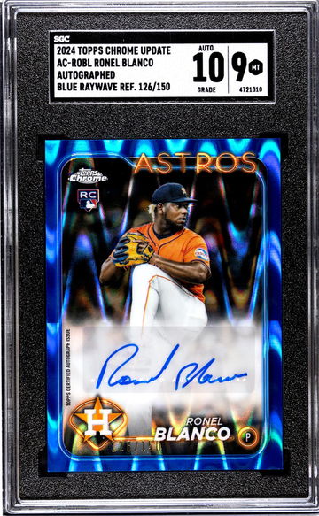 2024 Topps Chrome Update #AC-ROBL Ronel Blanco Auto. Blue Raywave Ref. /150 SGC 9