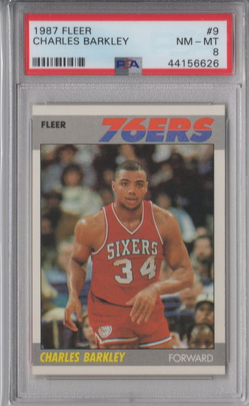 1987 Fleer Charles Barkley PSA 8