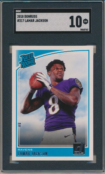 2018 Donruss #317 Lamar Jackson SGC 10 Rated Rookie