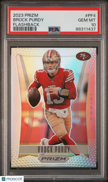 2023 Panini Prizm Prizm Flashback Silver Prizms Brock Purdy #PF4 PSA 10