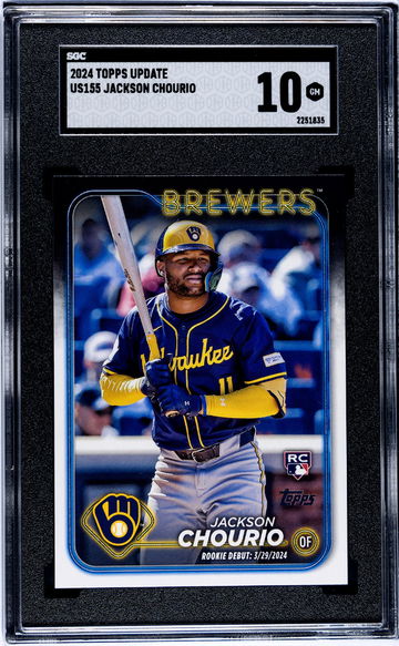 2024 Topps Update Rookie Debut Jackson Chourio #US155 RC SGC 10