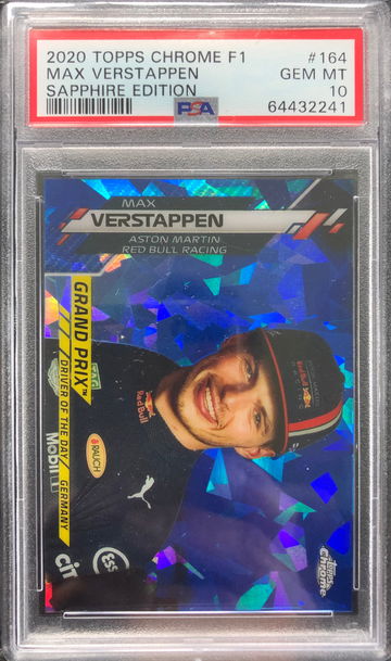 2020 TOPPS CHROME F1 Sapphire Max Verstappen PSA 10