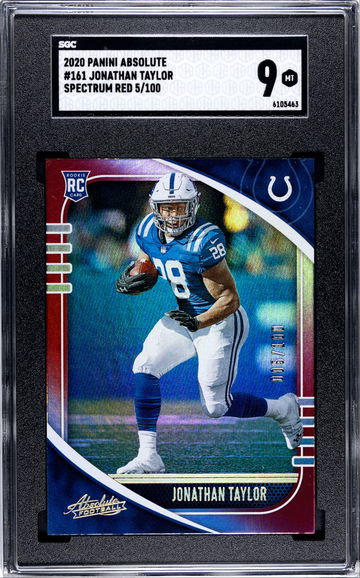 Jonathan Taylor POP 1 2020 Panini Absolute Spectrum Red /100 SGC 9 Rookie 161