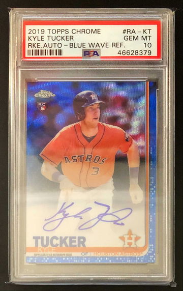 2019 Topps Chrome Kyle Tucker #RA-KT Rookie RC Auto Blue Wave Refractor /150 - PSA 10 Gem! Astros 