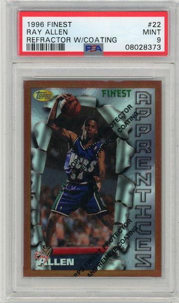 1996 RAY ALLEN TOPPS FINEST REFRACTOR W/ COATING PSA 9 #22