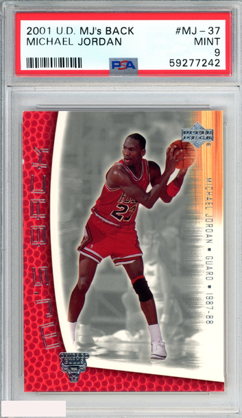 2001 UPPER DECK MJS BACK MICHAEL JORDAN #MJ-37 CHICAGO BULLS HOF PSA 9 MINT