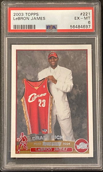 2003-04 Topps Lebron James PSA 6 EX-MT Rookie RC #221 Cavs Lakers