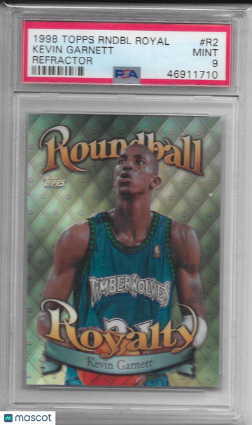 1998 Topps Roundball Royalty Kevin Garnett #R2 Refractor PSA 9