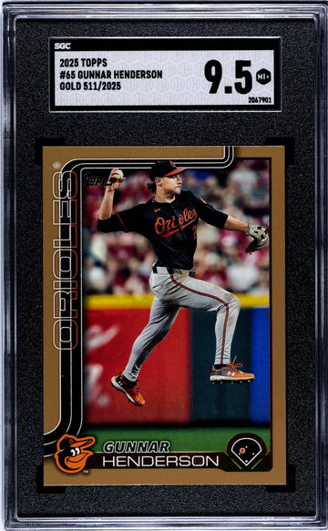 2025 Topps #65 Gunnar Henderson Gold /2025 SGC 9.5