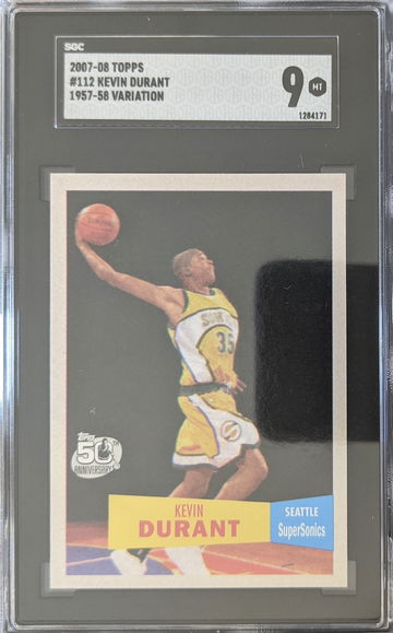 2007-2008 Topps 1957-58 Variation #112 Kevin Durant Rookie Card SGC 9