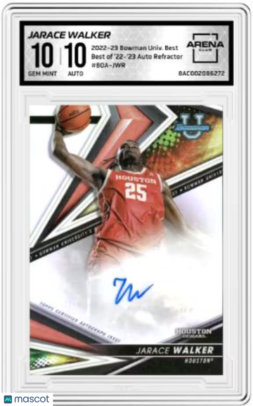 2022-23 Bowman University Best Jarace Walker #BOA-JWR Best of 22-23 Auto Refractor Arena Club 10 Auto 10