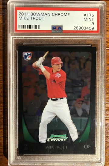 MIKE TROUT 2011 Bowman Chrome PSA 9 Mint RC 175