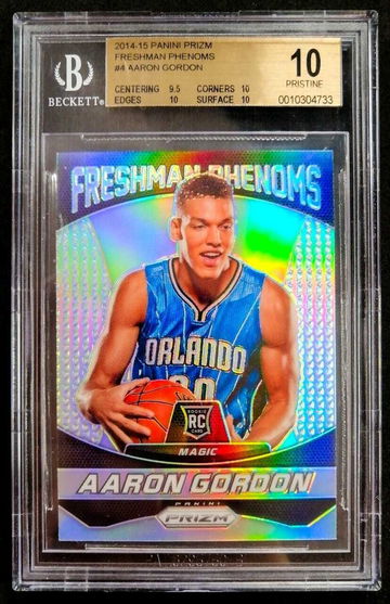 2014-15 Prizm Freshman Phemons Silver Aaron Gordon ROOKIE RC BGS 10 POP 2 - DHL Express Air with Tracking from Overseas