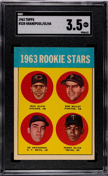 1963 Topps # Ed Kranepool Max Alvis Bob Bailey Pedro Oliva Rookie Stars SGC 3.5
