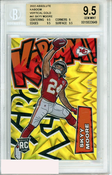 2022 PANINI ABSOLUTE KABOOM VERT GOLD SKYY MOORE #41 BGS 9.5 RC