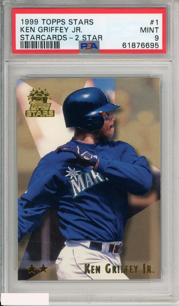 1999 TOPPS STARS KEN GRIFFEY JR #1 STARCARDS 2 STAR SEATTLE MARINERS HOF PSA 9