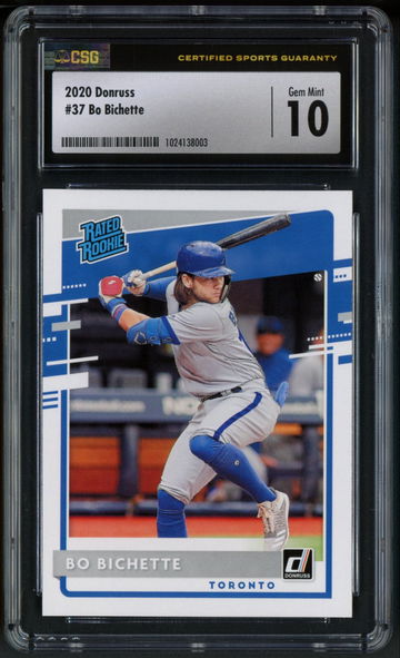 2020 Donruss Bo Bichette #37 Rated Rookie CSG Gem Mint 10 - Toronto Blue Jays