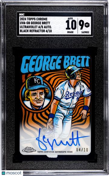 2024 Topps Chrome George Brett #UVA-GB Uv A Autograph Black Refractor SGC 9 Auto 10