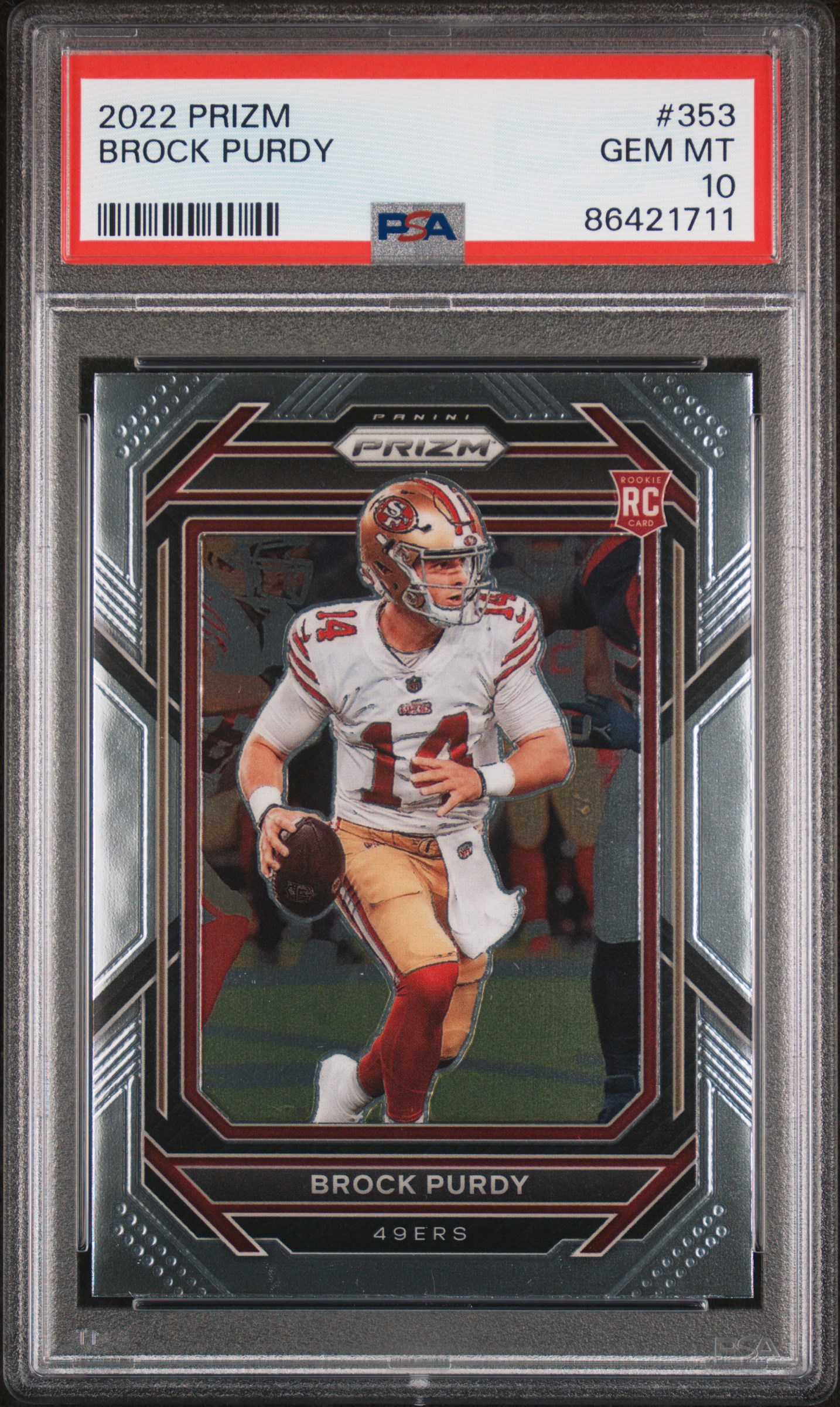 PSA 10 2022 Panini Prizm Brock Purdy Rookie #353