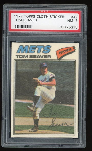 1977 Topps Cloth Sticker Tom Seaver #42 PSA 7 RARE
