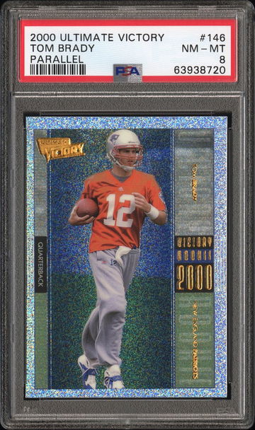 2000 ULTIMATE VICTORY TOM BRADY #146 PARALLEL RC ROOKIE CARD PSA 8