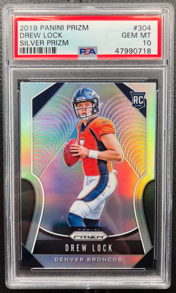 2019 Panini Prizm Drew Lock RC Silver Prizm #304 PSA 10
