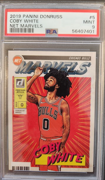 2019-20 Donruss Coby White NET MARVELS RC #5 PSA 9