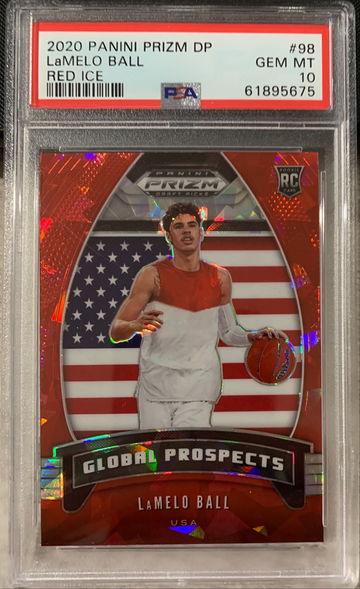 2020 Panini Prizm DP LaMelo Ball Red Ice PSA 10