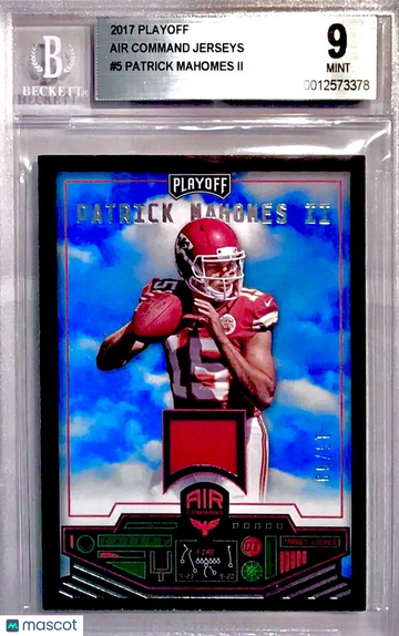 Jersey #15/99 1/1 BGS 9 RC Patrick Mahomes 2017 Playoff Air Command Rookie Patch