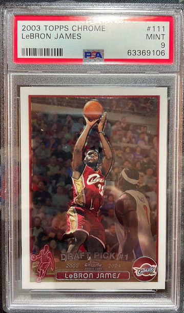 2003 Topps Chrome Lebron James Rookie PSA 9
