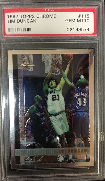Tim Duncan 1997 Topps Chrome PSA 10
