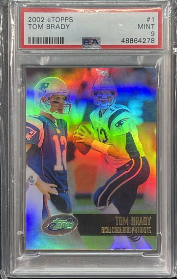 2002 eTopps TOM BRADY #1 Holo Silver Refractor PSA 9 Mint 2nd Year RC Patriots