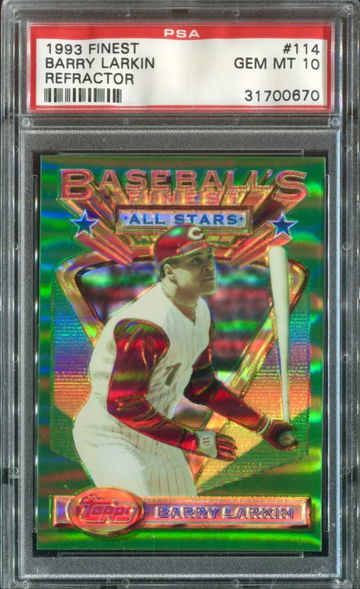 1993 Finest Refractor Barry Larkin PSA 10