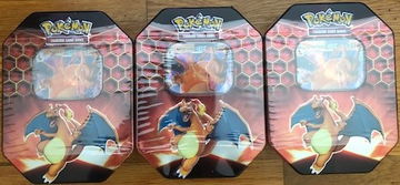 Pokemon Charizard GX Hidden Fates Tin Factory Sealed lot of 3 