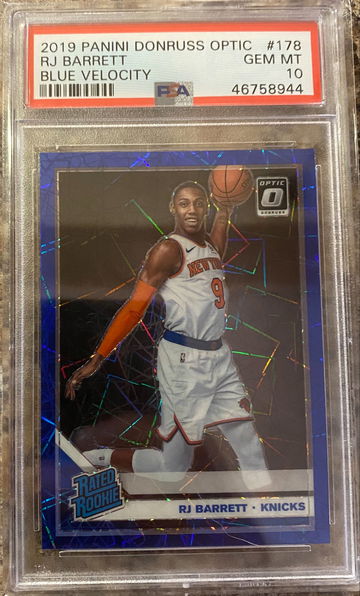 2019 Optic RJ Barrett Blue Velocity PSA 10 Rookie