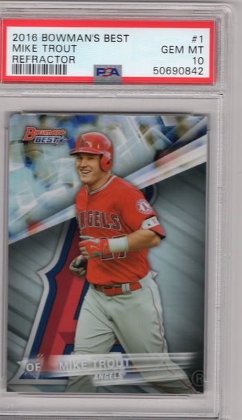 2016 Bowman's Best Mike Trout Refractor Angels PSA 10