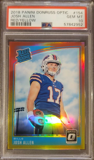 Josh Allen 2018 Optic Red/Yellow! Rookie PSA 10