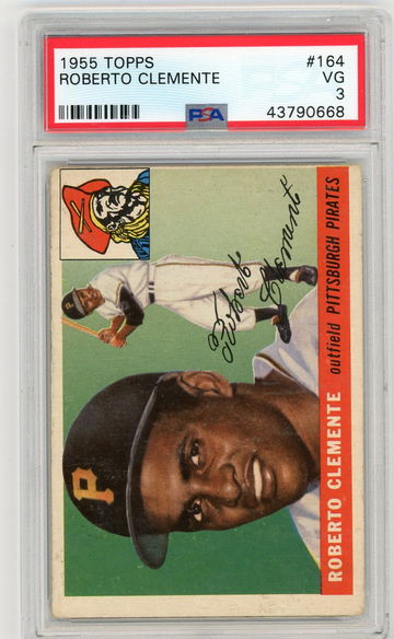 Roberto Clemente 1955 Topps rookie card RC PSA 3 VG Pirates HOF #164